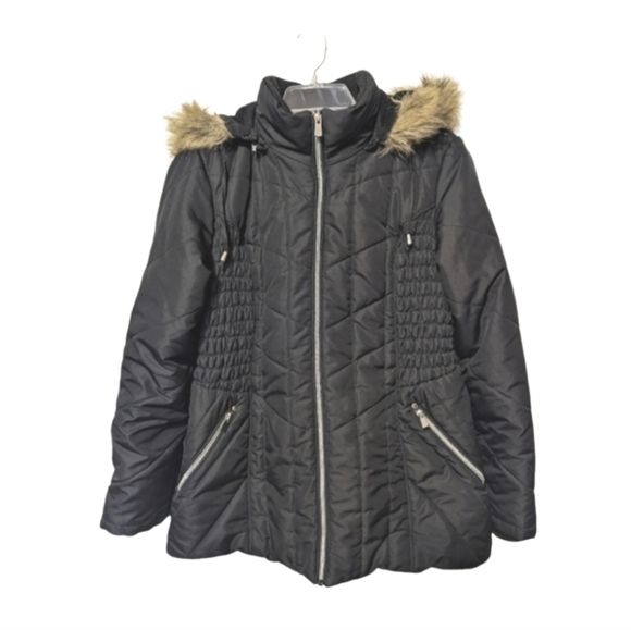 A & I large coat women's black with removable hood - Picture 1 of 5